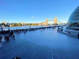 London in the UK in September 2022. People in a queue to see the Queen lying in state. photo