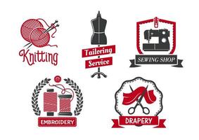 Vector icons for dressmaker knitting atelier salon