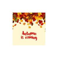 Autumn fall leaves vector poster template