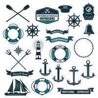 iconos heráldicos náuticos vectoriales de la navegación de la gente de mar vector