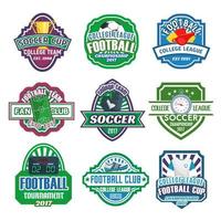 iconos vectoriales para el equipo de la liga de fútbol del club de fútbol vector