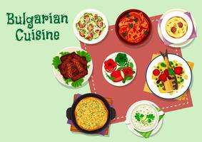 icono del menú de la cena de cocina búlgara para el diseño de alimentos vector