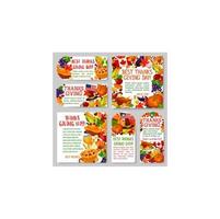 Thanksgiving Day holiday tag and label set design vector