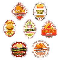 Fast food icons and symbols vector