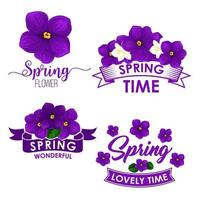 Spring flower bouquet isolated symbol set vector