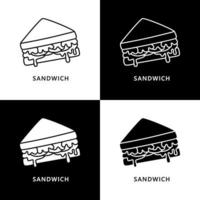 logotipo de desayuno sándwich. ilustración de comida y bebida. símbolo de icono de comida casera vector