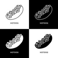 Hotdog Logo. Food and Drink Illustration. Junkfood Sausage Sandwich Icon Symbol vector