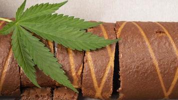 cannabis sweets, biscuit roll with thc photo