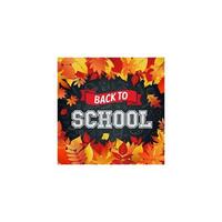 Back to School poster of vector leaf fall