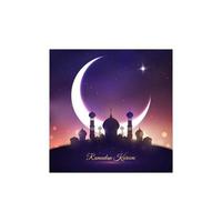 Ramadan Kareem, Eid Mubarak greeting card design vector