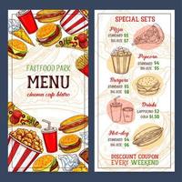 Fast food restaurant vector menu template