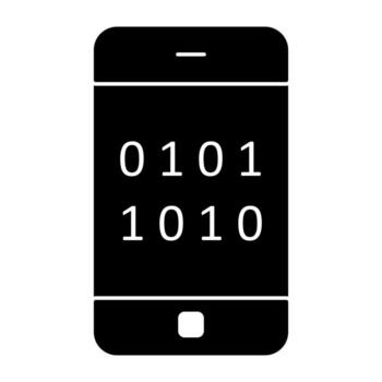 Modern design icon of mobile binary code vector