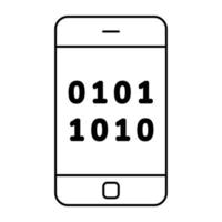 icono de diseño moderno de código binario móvil vector