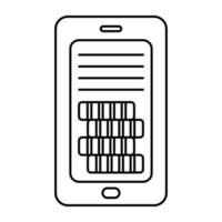 Coins inside phone, flat design icon of mobile money vector