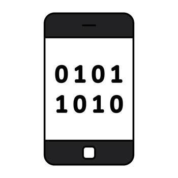 Modern design icon of mobile binary code vector