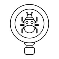 A flat design icon of bug vector