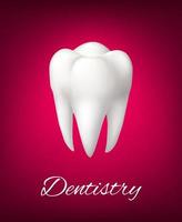 Vector 3D white tooth for dentistry poster