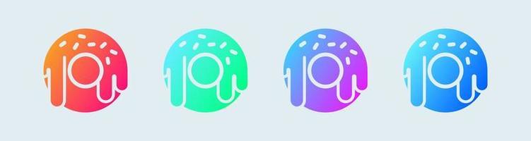 Donut solid icon in gradient colors. Sweet food signs vector illustration.