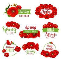 Spring flower wreath icon for springtime design vector