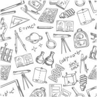 School science vector sketch seamless pattern