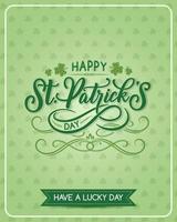 St Patrick Day vector shamrock greeting card