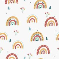 Seamless rainbow pattern in boho style. Vector graphics.