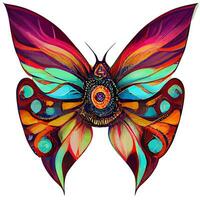 Butterfly hand drawn Stylish decorative design elements tribal for tattoo or prints posters wall art vinyl decals, Vector
