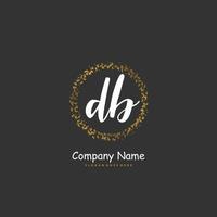 DB Initial handwriting and signature logo design with circle. Beautiful design handwritten logo for fashion, team, wedding, luxury logo. vector