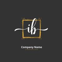 ib inicial de escritura a mano y diseño de logotipo de firma con círculo. hermoso diseño de logotipo escrito a mano para moda, equipo, boda, logotipo de lujo. vector