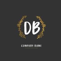 DB Initial handwriting and signature logo design with circle. Beautiful design handwritten logo for fashion, team, wedding, luxury logo. vector