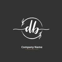 DB Initial handwriting and signature logo design with circle. Beautiful design handwritten logo for fashion, team, wedding, luxury logo. vector