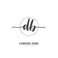 DB Initial handwriting and signature logo design with circle. Beautiful design handwritten logo for fashion, team, wedding, luxury logo. vector