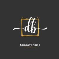 DB Initial handwriting and signature logo design with circle. Beautiful design handwritten logo for fashion, team, wedding, luxury logo. vector