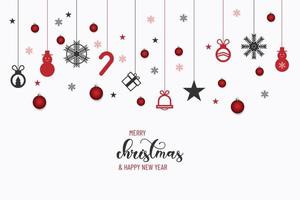 Gold Christmas and New Year Typographical on white background with winter landscape Horizontal new year background, headers, posters, cards, website.Vector illustration vector