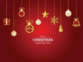 Gold Christmas and New Year Typographical on white background with winter landscape Horizontal new year background, headers, posters, cards, website.Vector illustration vector