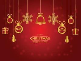 Gold Christmas and New Year Typographical on white background with winter landscape Horizontal new year background, headers, posters, cards, website.Vector illustration vector