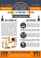 Home repair and painting poster template design vector