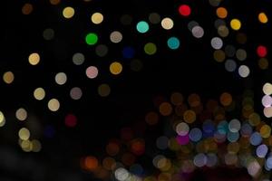 Colorful Defocus Abstract bokeh light effects on the night black background texture photo