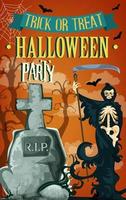 Halloween night party death vector poster