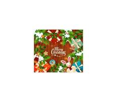 Christmas winter holidays vector greeting card