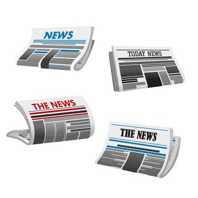Newspaper icon of folded printed paper news