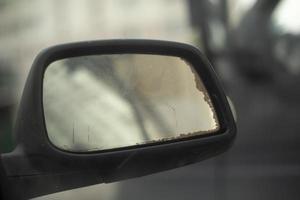 Rear view of car. Mirror for road view. photo