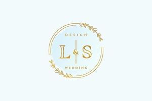 monograma de belleza ls inicial y diseño de logotipo elegante logotipo de escritura a mano de firma inicial, boda, moda, floral y botánica con plantilla creativa. vector