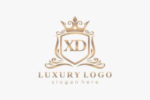 Initial XD Letter Royal Luxury Logo template in vector art for Restaurant, Royalty, Boutique, Cafe, Hotel, Heraldic, Jewelry, Fashion and other vector illustration.