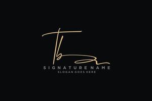 plantilla de logotipo de firma de carta inicial tb diseño elegante logotipo signo símbolo plantilla vector icono