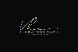 Initial VK Letter Signature Logo Template elegant design logo Sign Symbol template vector icon