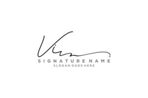 plantilla de logotipo de firma de letra vi inicial diseño elegante logotipo signo símbolo plantilla vector icono