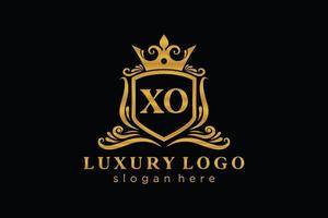 Initial XO Letter Royal Luxury Logo template in vector art for Restaurant, Royalty, Boutique, Cafe, Hotel, Heraldic, Jewelry, Fashion and other vector illustration.