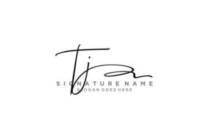 plantilla de logotipo de firma de carta inicial tj diseño elegante logotipo signo símbolo plantilla vector icono