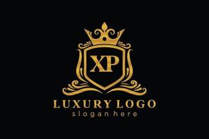 plantilla de logotipo de lujo real de letra xp inicial en arte vectorial para restaurante, realeza, boutique, cafetería, hotel, heráldica, joyería, moda y otras ilustraciones vectoriales. vector